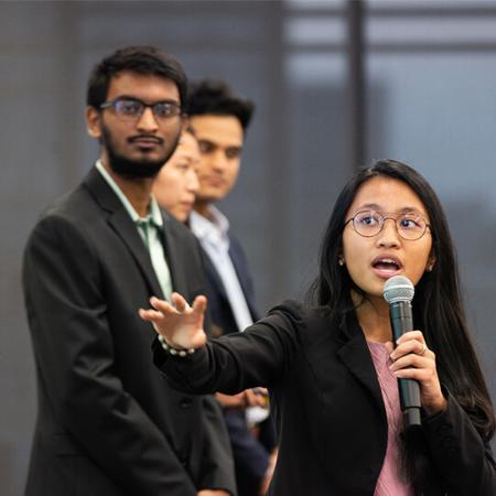 Students giving a presentation